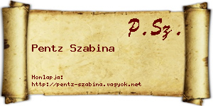 Pentz Szabina névjegykártya